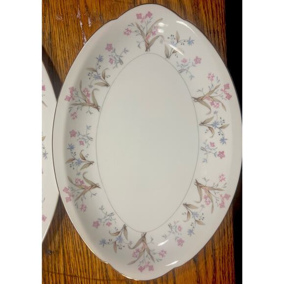 TWO Meito China LUCILLE Large / Small Oval Platters GORGEOUS! Japan Discontinued - Picture 3 of 16